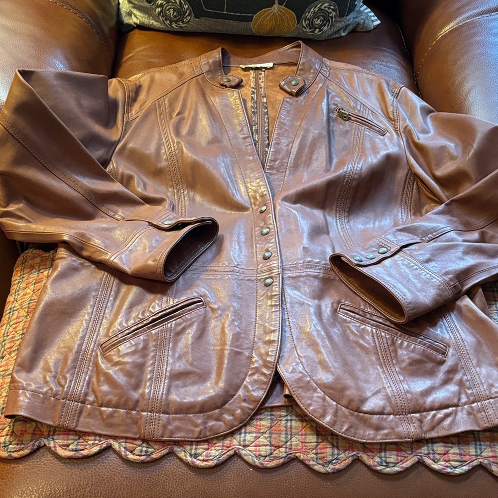Coldwater Creek Chocolate Leather Jacket